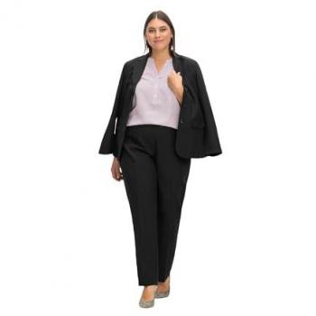 Unifarbene Bügelfaltenhose für Damen, schwarz, Gr. 42