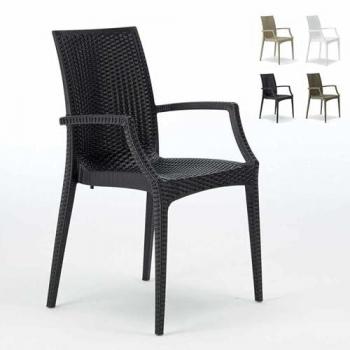 Sedie Bistrot Rattan Nero