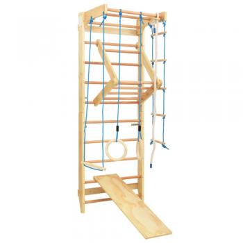 Turnwand-Spielset für Kinder mit Sprossen, Ringen und Rutsche