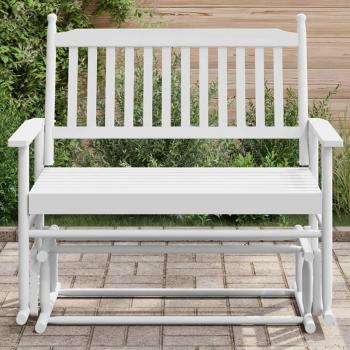 Balancelle Banc Blanc 118x70x104,5 cm Bois Massif Peuplier (Vidaxl)