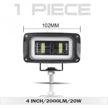 8D LED Work Light 4 Inch Angel Eye 2000LM 20W 6000K