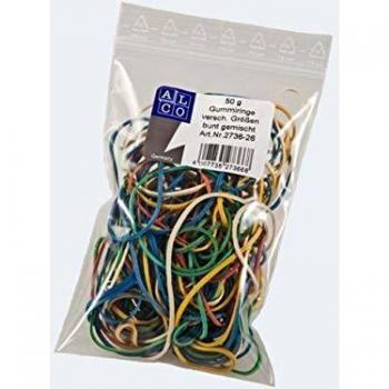 Gummiringe bunt, Ø verschiedene, 50g