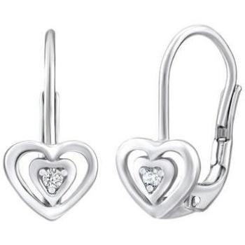Silvego Liebe in Silber: Herzförmige Ohrstecker mit Swarovski-Zirconien SILVEGO70536Z