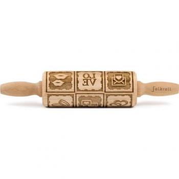 Folkroll Teigroller „Love Message“ Junior – 23 cm Braun