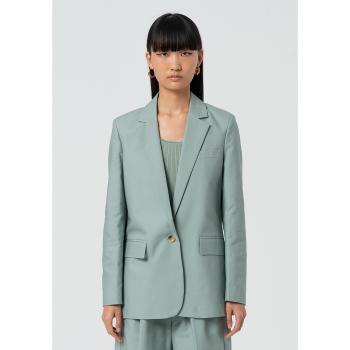 Blazer casual longo em algodão