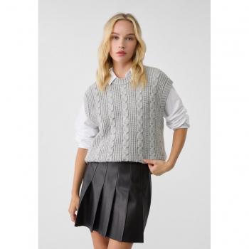 Urban Black Faux Leather Box Pleat Mini Skirt – Small