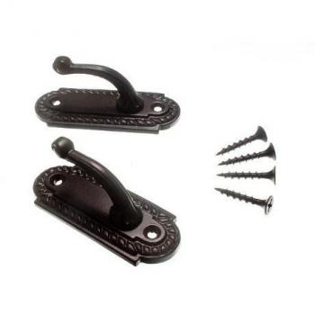Georgian Black Curtain Tie Hold Back Hooks 70MM
