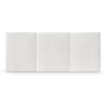 Cabecero de Terciopelo Alta Gama Diseño Modular Liso Moderno Sofisticado Cabezal Tapizado Cama Lujo Dormitorio Acolchado (Terciopelo Blanco Visón, 90x50cm)