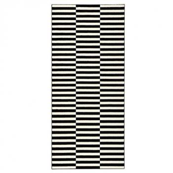 Hanse Home Kurzflor Teppich, 80 x 300 cm, Streifen Design, schwarz/creme