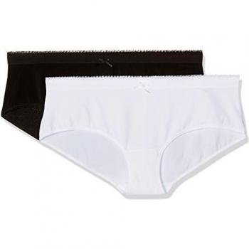 Braguitas Dim Les Pocket Microfibre X2, Multicolor (Negro/Blanco)