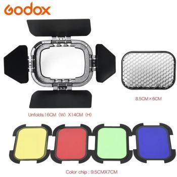 Granero BD‑07 con Panel de Panal y Filtros Gel 4‑Color Godox