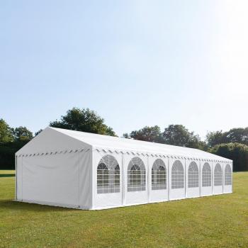 TOOLPORT 6x16m White PVC Party Canopy with Fire Resistance