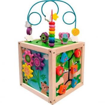 Cubo de actividades sensoriales de madera de los Frootimals FT00031