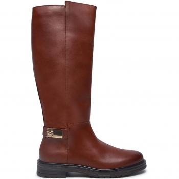 TH Logo Lederstiefel von Tommy Hilfiger in Braun