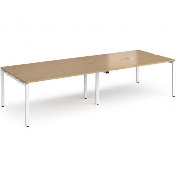 Adapt 4 Person Cluster Bench White Frame Office Desking