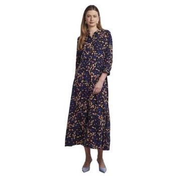 YAS Maxikleid „SAVANNA“ – Durchgehende Knopfleiste – Schwarzes Modell – XS