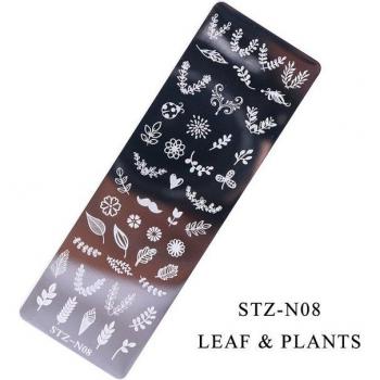 Plantillas de uñas con motivos geométricos de mariposas y hojas, KUI2.4