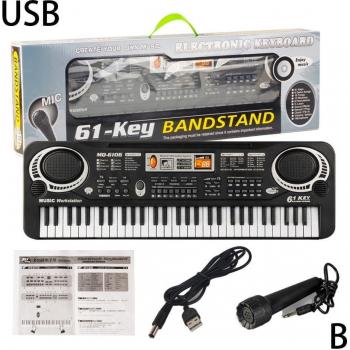 Teclado para niños con micrófono 61 teclas H0w2