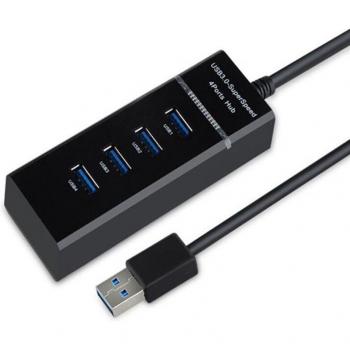 Extendeur USB 3.0 4 ports avec câble long de 12 pouces et port Micro-USB