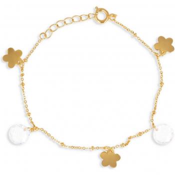 Gold-Plated Flora Bracelet, 8mm White – Les Treasures of Lily Q4618