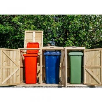 Chatburn Multi‑Bin Shelf – Fits 1 × 180 L / 240 L & 2 × 140 L Wheelie Bins – Timber Finish