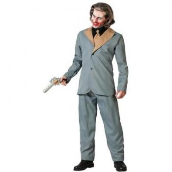 Disfraz de Payaso Chic Atosa – Gris, Corbata Roja, Talla Mediana