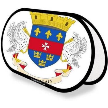Reversible Saint Barthélemy Oval Flag – 70x120 cm, Polyester, Foldable & Retractable