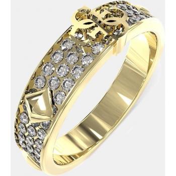 Anillo Guess 4G Forever dorado con cristales JUBR03285JWYG-54