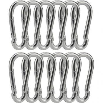 Heavy Duty 3 Inch Steel Carabiner Clips 12 Pcs for Hammock Swing