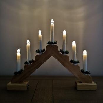 Premier Wooden Candle Bridge with 7 Bulbs