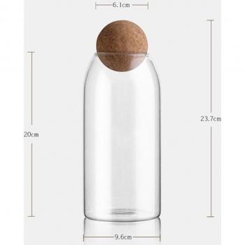 Bocal en verre avec bouchon en liège pour bonbons et gâteaux