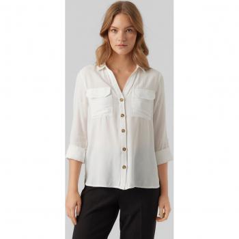 Vero Moda Hemd Bumpy 10275283 Weiß Regular Fit L Damen