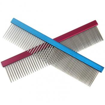 Pet Grooming Stainless Steel Needle Comb and Soft Brush for Dogs and Cats