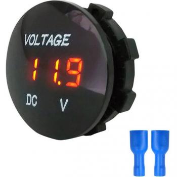 Mini DC 12V-24V Waterproof Round LED Digital Voltmeter by Beler