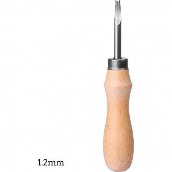 Cuchillo de Mango de Madera para Poda y Corte de Cuero