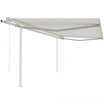 Poteaux Roulants Crème : Auvent Automatique 4,5x3,5 m – VidaXL
