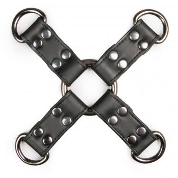 Zwarte Leren Hogtie Set