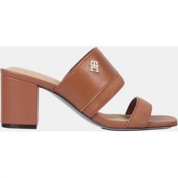 Mules Tommy Hilfiger en cuir suédé Marron
