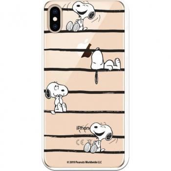 Funda iPhone Xs Max Peanuts Snoopy Rayas