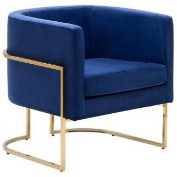 Fauteuil chic en velours bleu