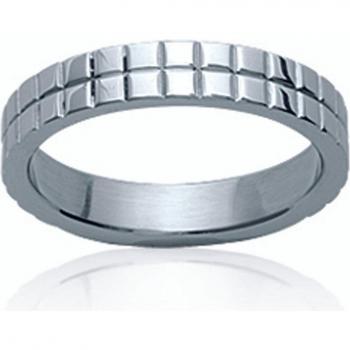 Bague en acier 'Chorégraphie' argentée 4 mm