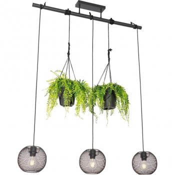 Suspension Qazqa Noir 3 Luminaires Industriels – Flor