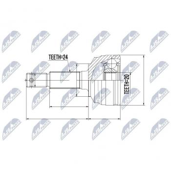 Semiasse con giunti NTY NPZ‑DA‑016 (kit)