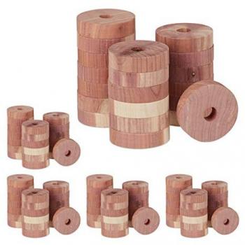 Anillos Antipolillas Naturales, 100 unidades, Madera de Cedro, 4 cm, para Ropa