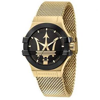 Orologio Automatico da Uomo Maserati R8853108006 Potenza con Cinturino in Acciaio Inossidabile e PVD Oro Giallo