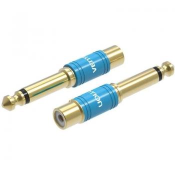 Adaptador Jack 6.5mm Mono Macho para RCA Fêmea