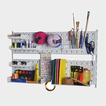 DIY Elemente Aufhänge-Set 30-teilig für Werkzeugwand und Regal-System, weiß, 800x400 mm