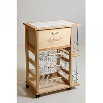 Carrello porta frutta con porta pane e bottigliera