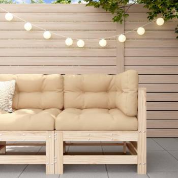 Vidaxl Cushioned Corner Sofa in Solid Pine