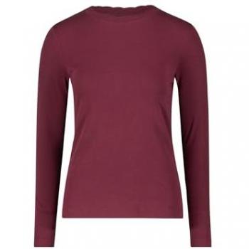 Zero Jersey‑T-Shirt für Damen mit subtiler Wellenkanten‑Optik – Mystic Berry